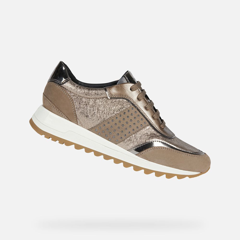 Geox Sneakers Dark Beige Tabelya - Geox Womens Shoes - EUYHSC425